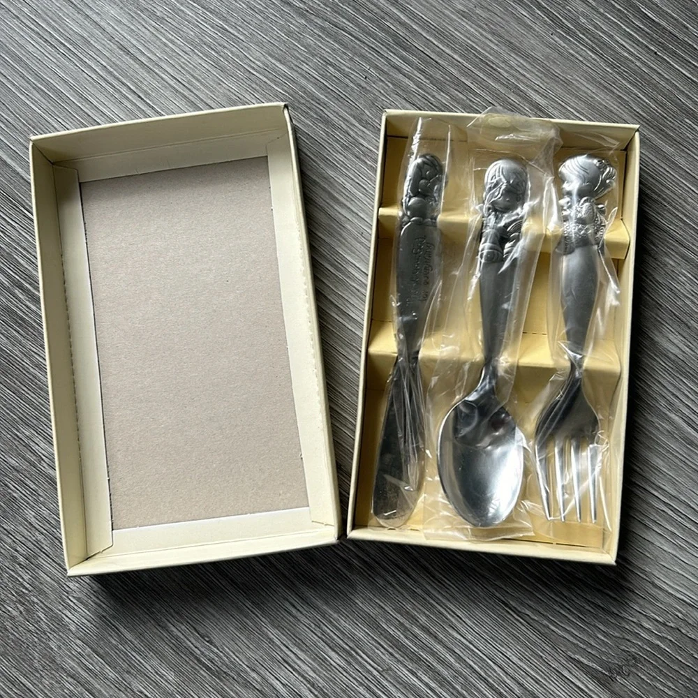Vintage Collectible Precious Moments Child's 3 Piece Stainless Set E-3198
